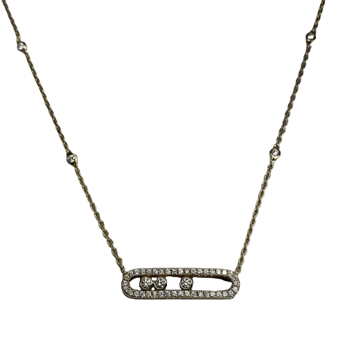 Collier Pendentif MESSIKA "Baby Move Pavé" en or rose et diamants - Castafiore