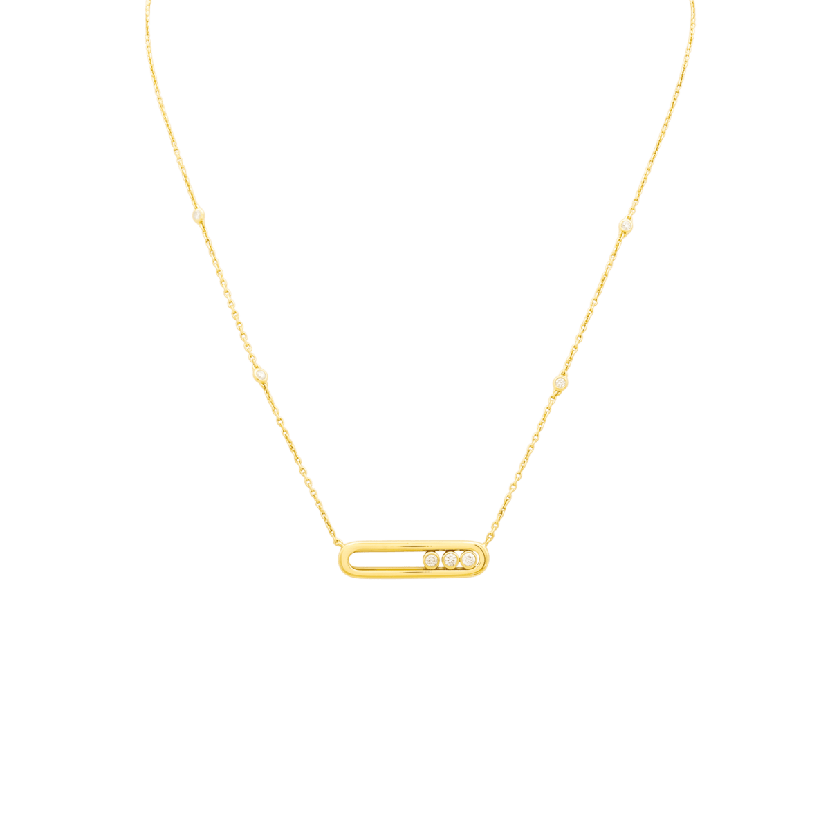 Collier Pendentif MESSIKA "Baby Move" PM en or jaune et diamants - Castafiore