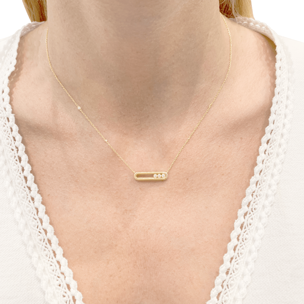 Collier Pendentif MESSIKA "Baby Move" PM en or jaune et diamants - Castafiore