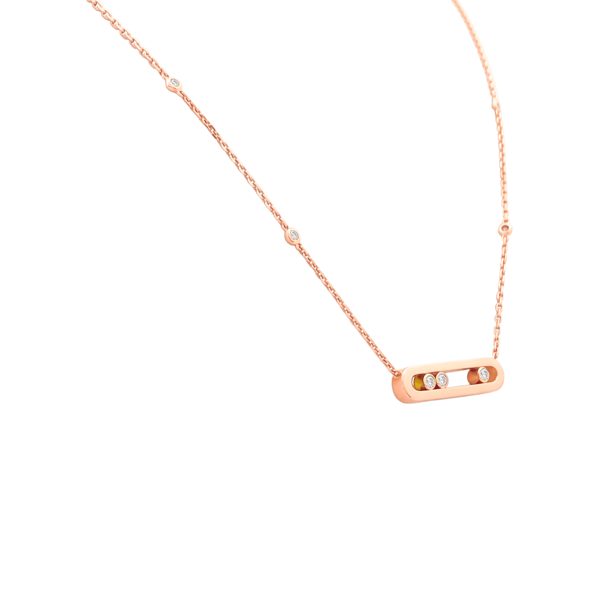 Collier Pendentif MESSIKA "Baby Move" PM en or rose et diamants - Castafiore