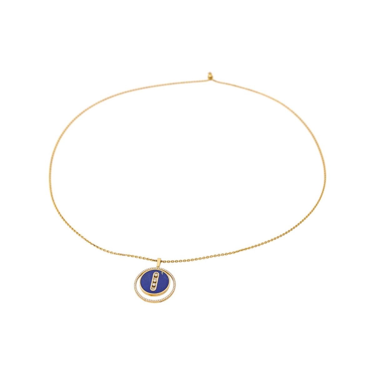 Collier Pendentif MESSIKA "Lucky Move" en or jaune, lapis-lazuli et diamants - Castafiore