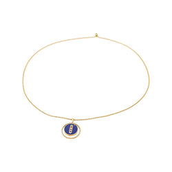 Collier Pendentif MESSIKA "Lucky Move" en or jaune, lapis-lazuli et diamants - Castafiore