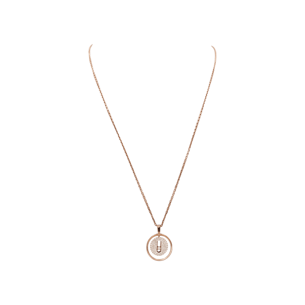 Collier Pendentif MESSIKA "Lucky Move" en or rose et diamants - Castafiore
