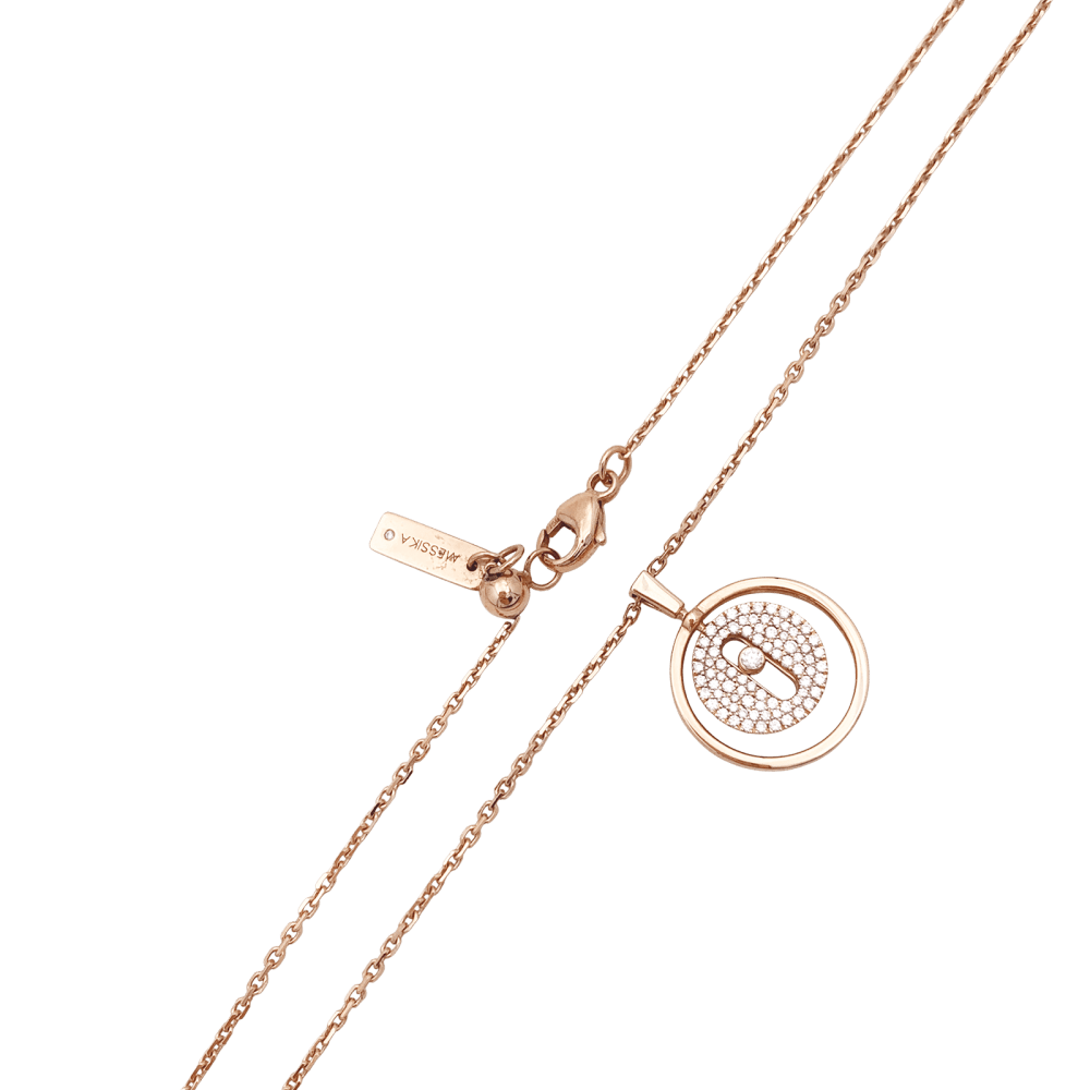 Collier Pendentif MESSIKA "Lucky Move" en or rose et diamants - Castafiore