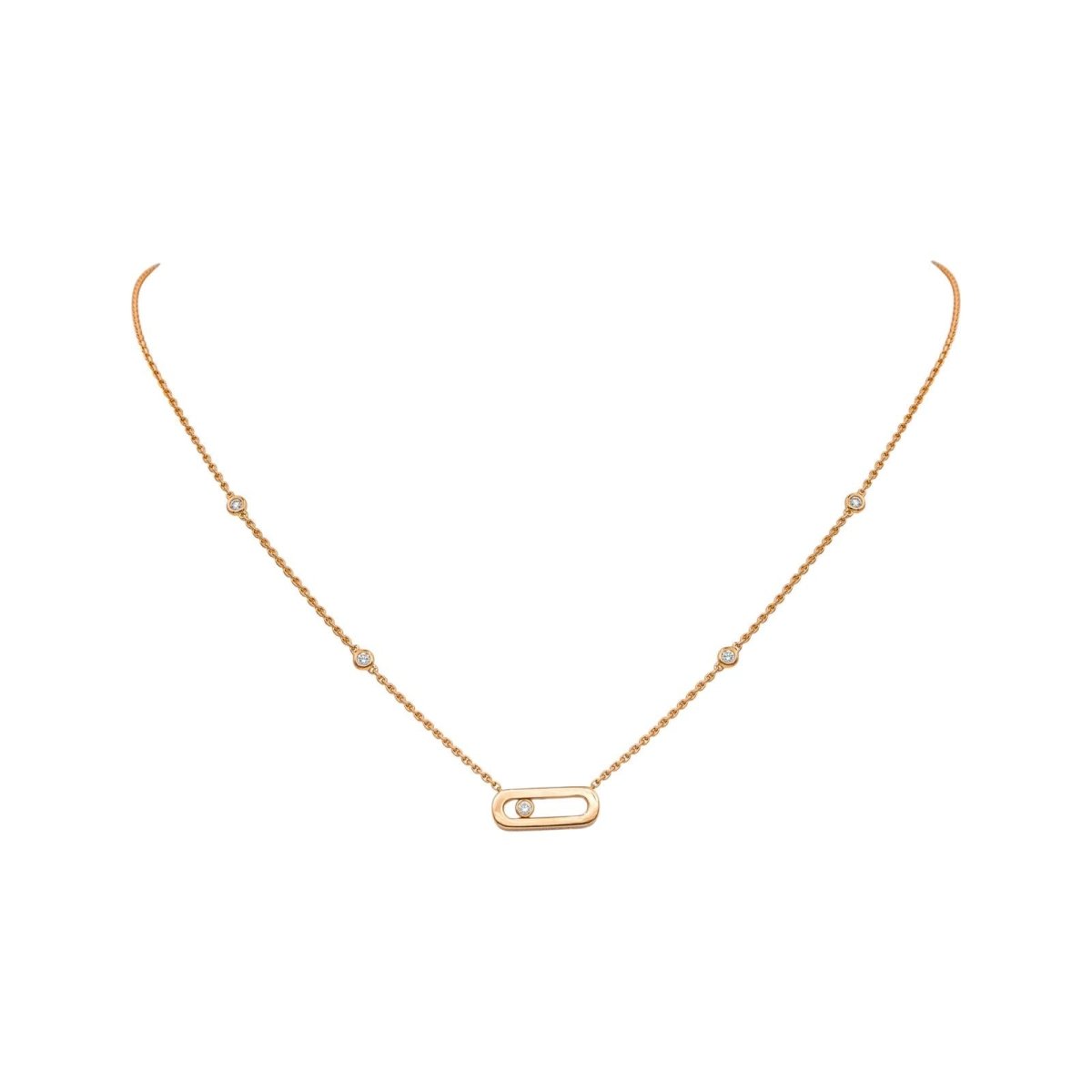 Collier Pendentif MESSIKA "Move Uno" en or rose et diamants - Castafiore