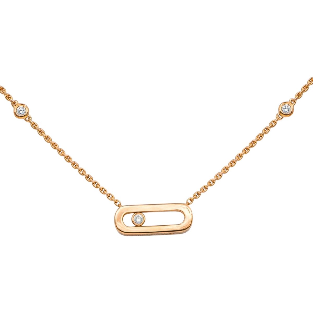 Collier Pendentif MESSIKA "Move Uno" en or rose et diamants - Castafiore
