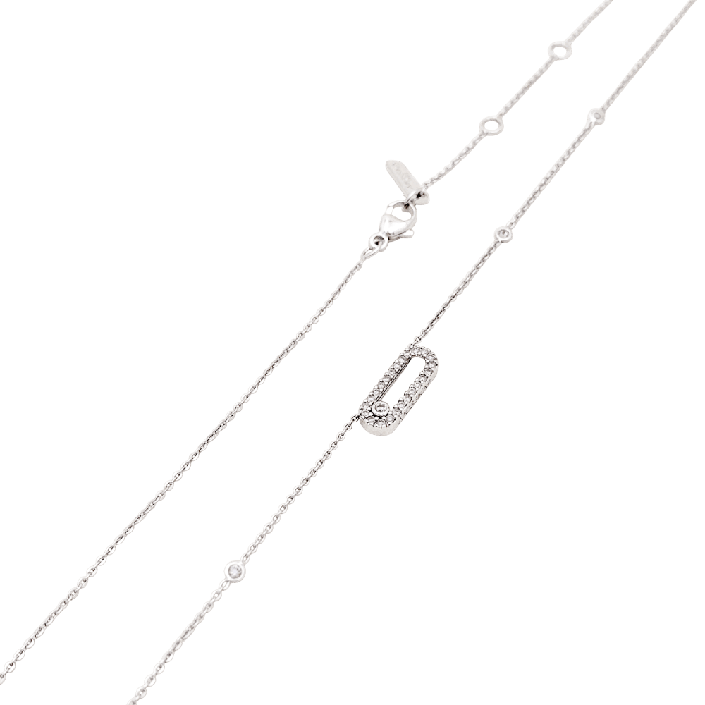 Collier Pendentif MESSIKA "Move Uno Pavé" en or blanc et diamants - Castafiore