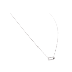 Collier Pendentif MESSIKA "Move Uno Pavé" en or blanc et diamants - Castafiore