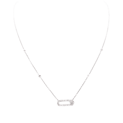 Collier Pendentif MESSIKA "Move Uno Pavé" en or blanc et diamants - Castafiore