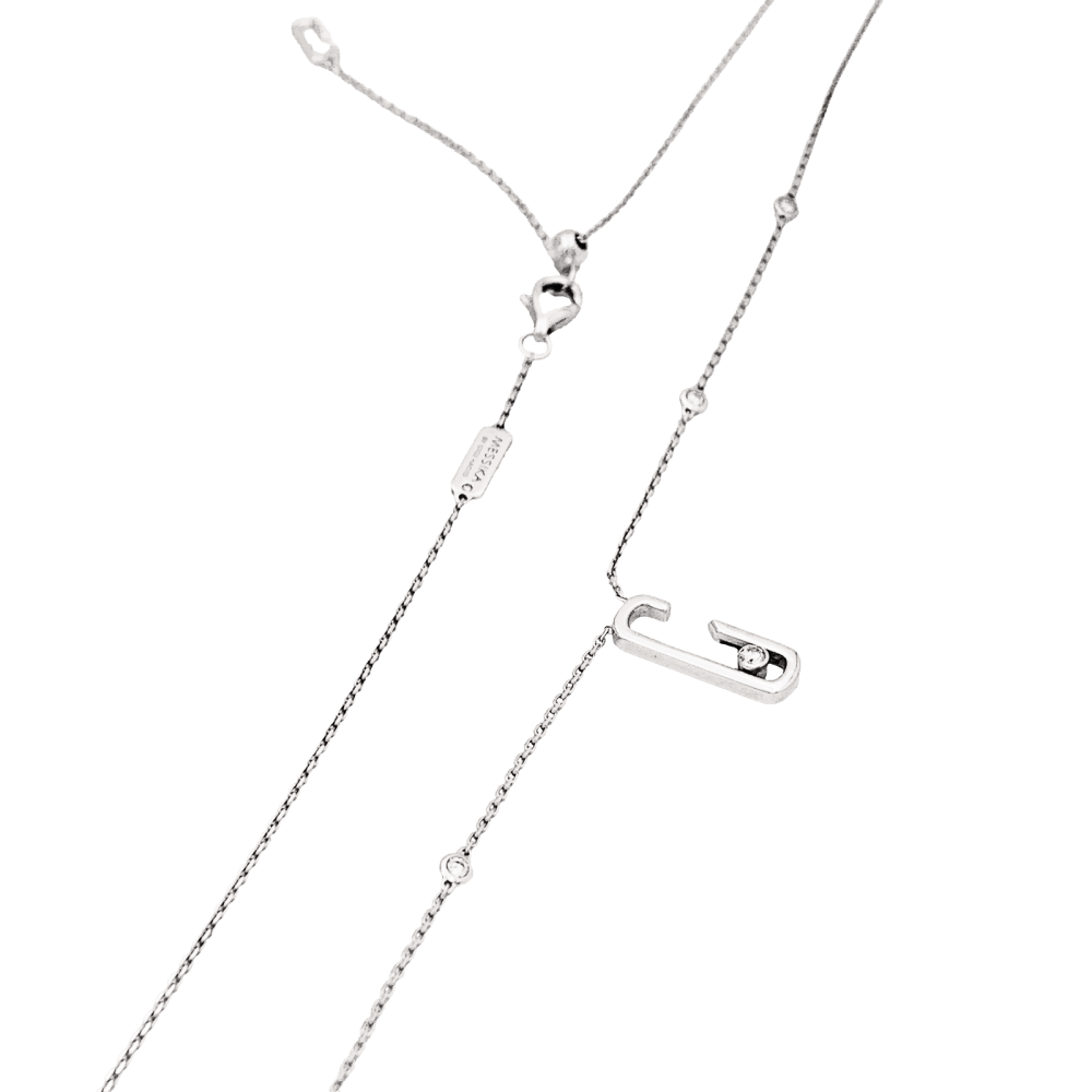 Collier Pendentif MESSIKA x GIGI HADID "Move Addiction" en or blanc et diamants - Castafiore