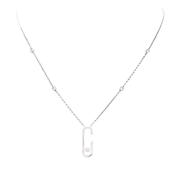Collier Pendentif MESSIKA x GIGI HADID "Move Addiction" en or blanc et diamants - Castafiore