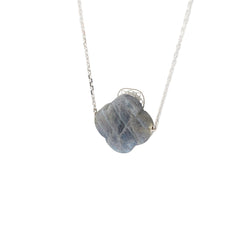 Collier Pendentif MORGANNE BELLO en or blanc et labradorite - Castafiore