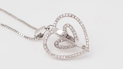 Collier pendentif multi Coeurs en or blanc et diamants - Castafiore