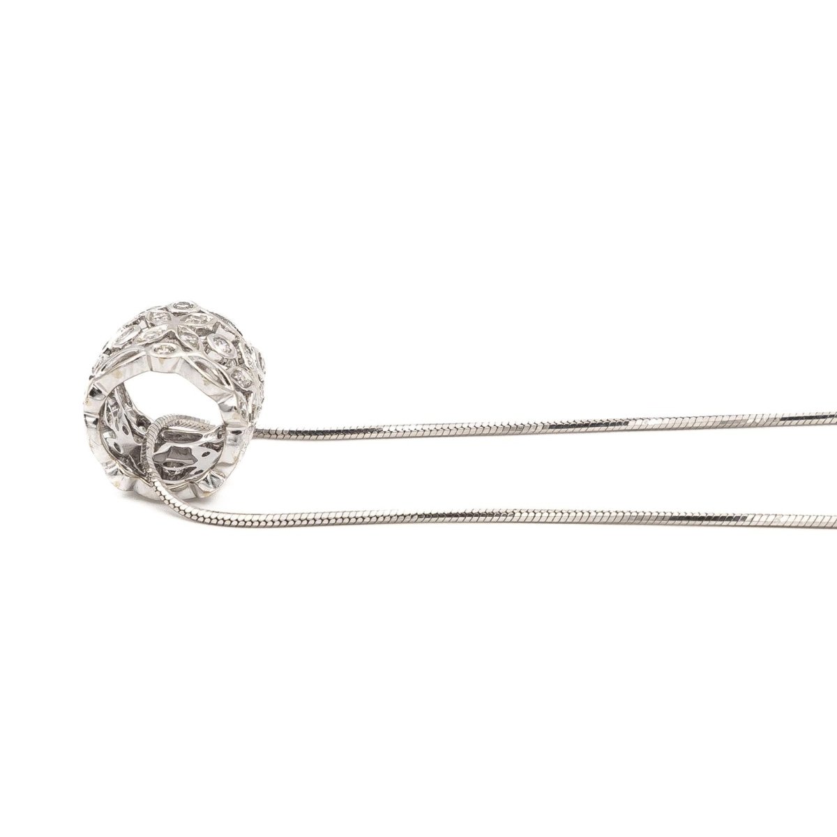 Collier Pendentif Or blanc Diamant - Castafiore