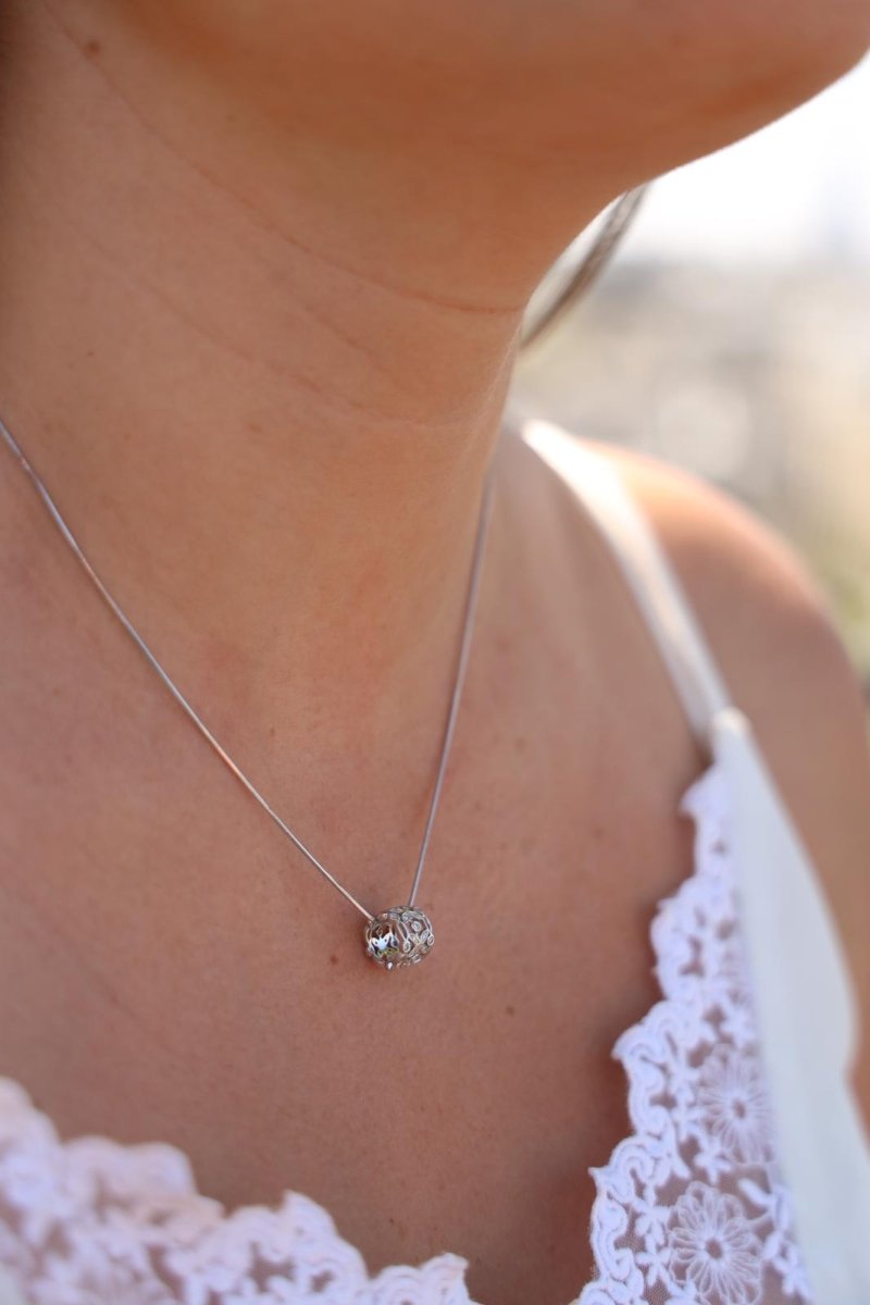 Collier Pendentif Or blanc Diamant - Castafiore