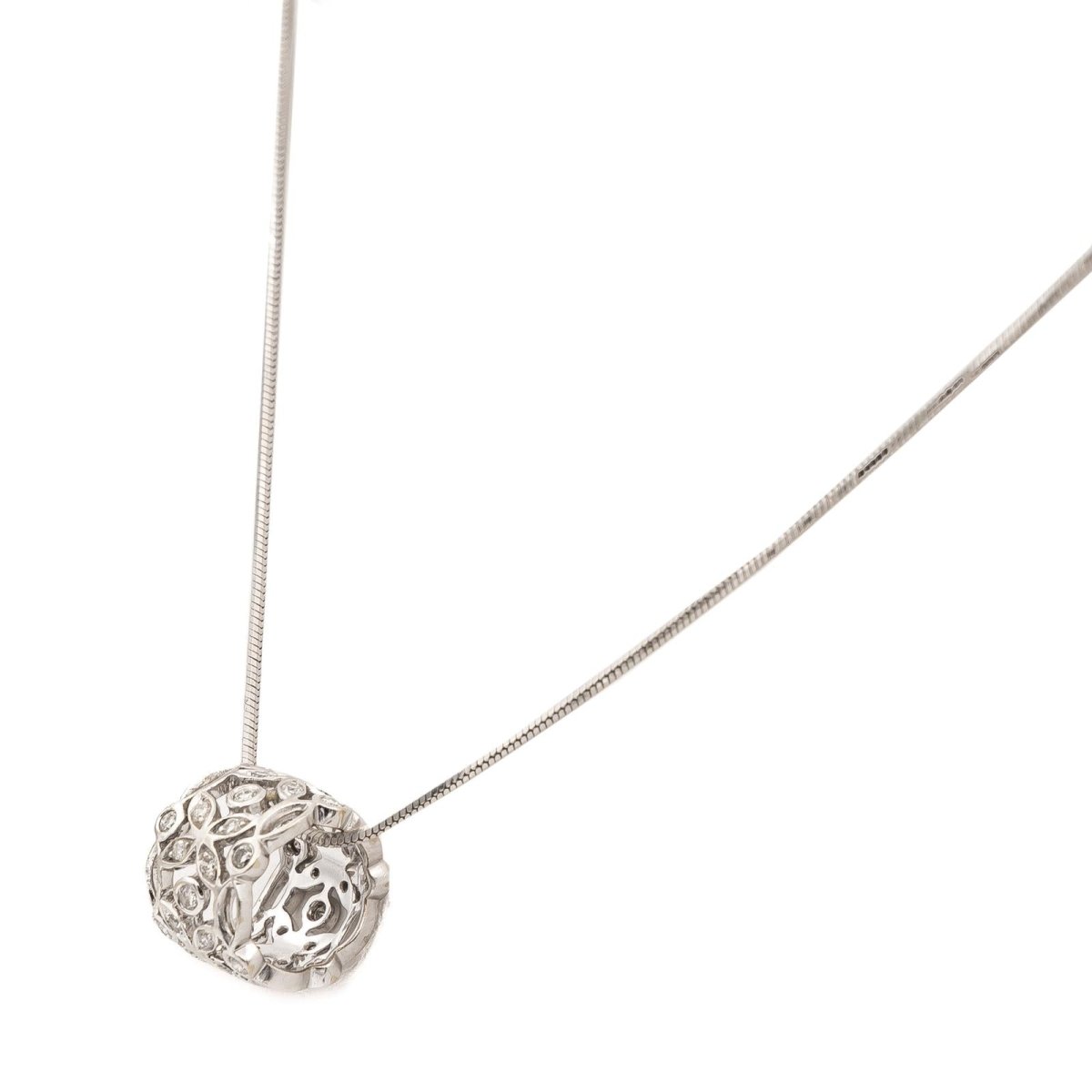 Collier Pendentif Or blanc Diamant - Castafiore