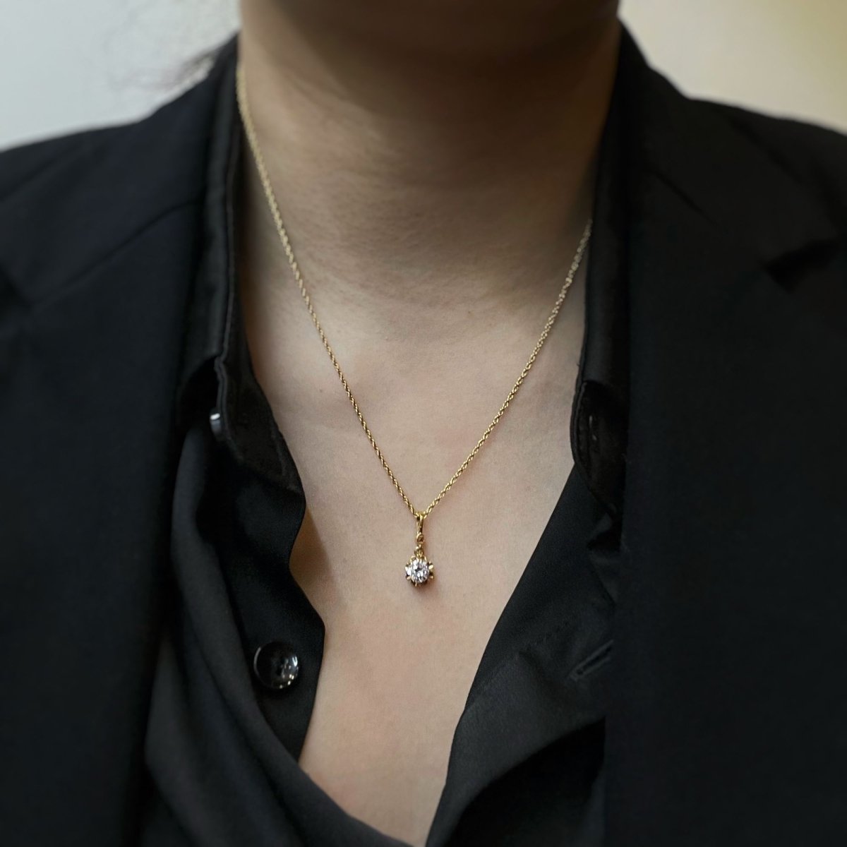 Collier Pendentif - Or Et Diamant