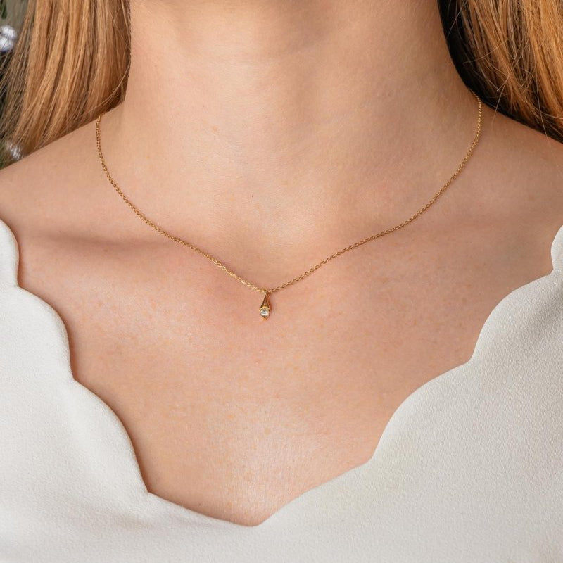 Collier Pendentif Or jaune Diamant - Castafiore