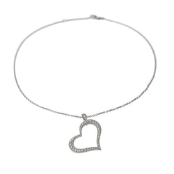 Collier Pendentif PIAGET "Cœur" en or blanc et diamants - Castafiore