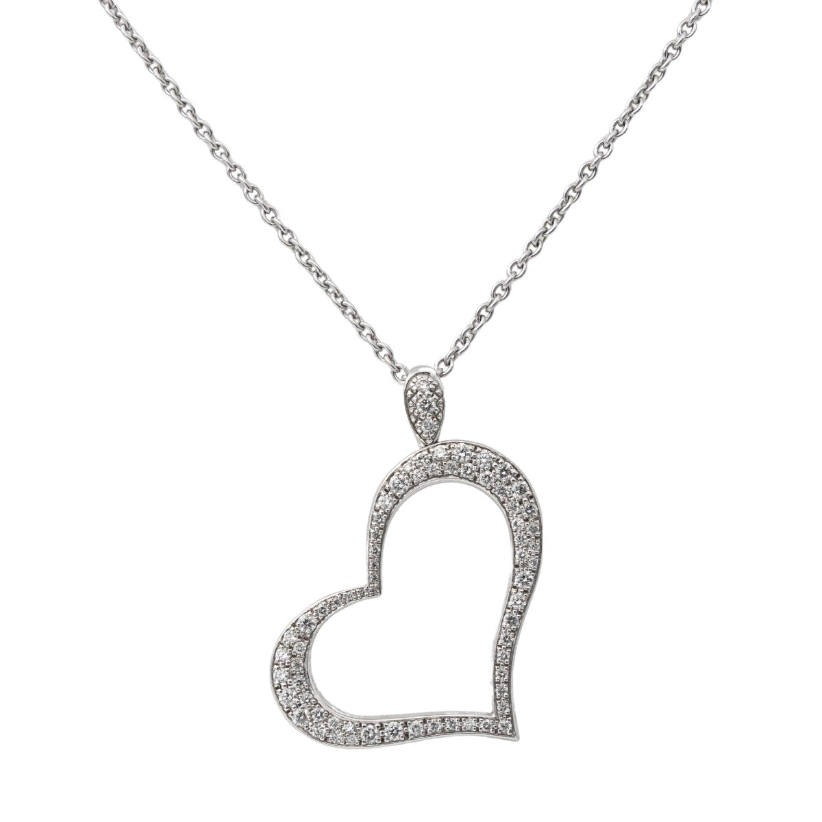 Collier Pendentif PIAGET "Cœur" en or blanc et diamants - Castafiore