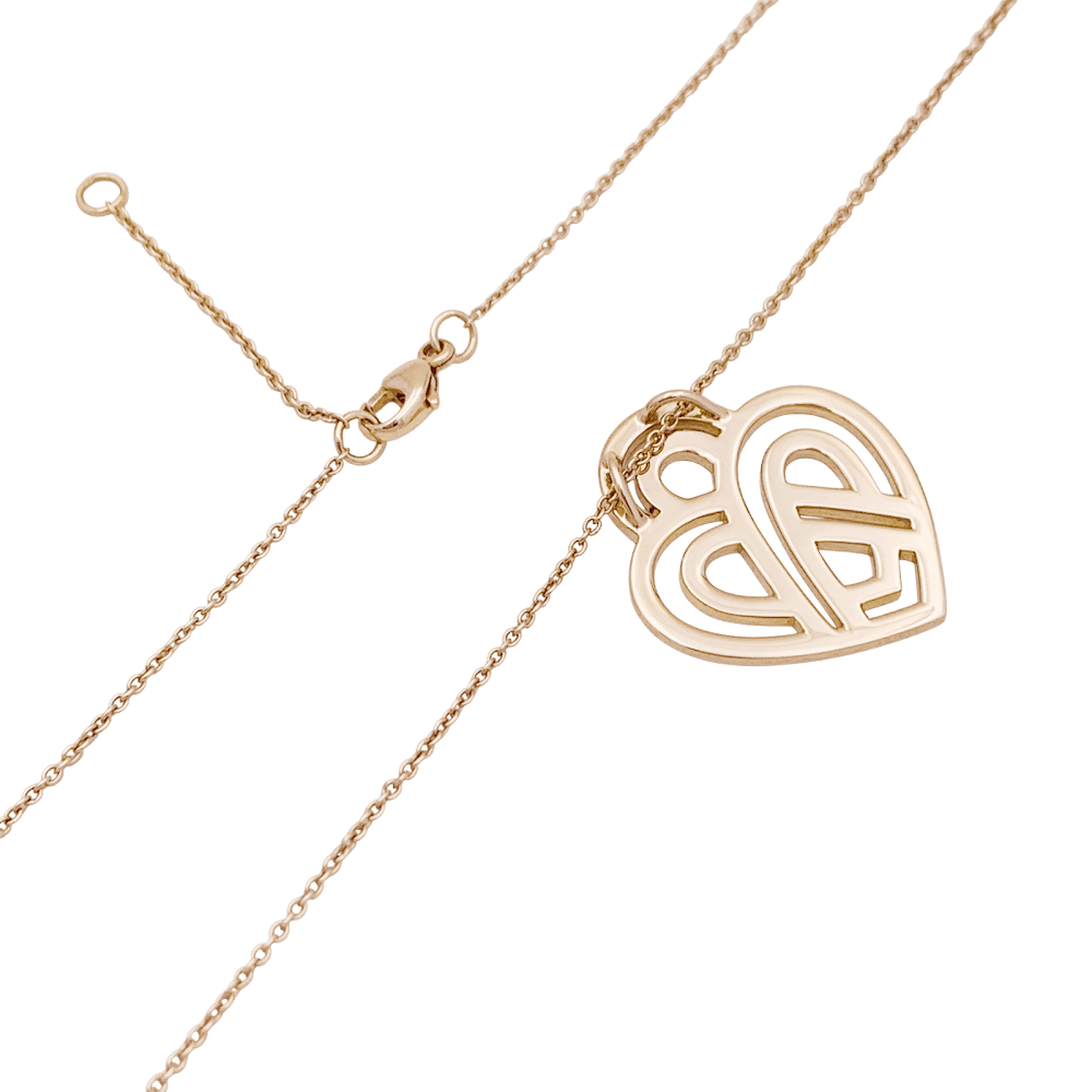 Collier Pendentif POIRAY "Coeur Entrelacé" en or rose et diamants - Castafiore