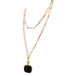 Collier Pendentif POMELLATO en or jaune et jais - Castafiore