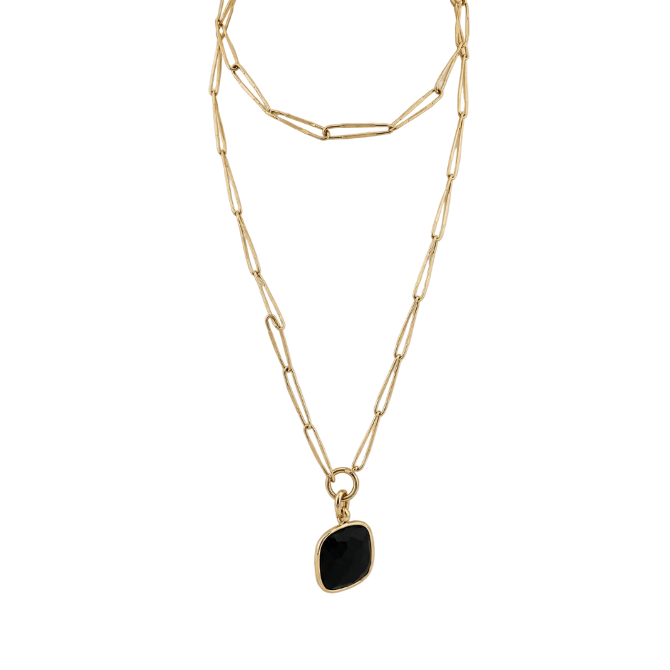 Collier Pendentif POMELLATO en or jaune et jais - Castafiore