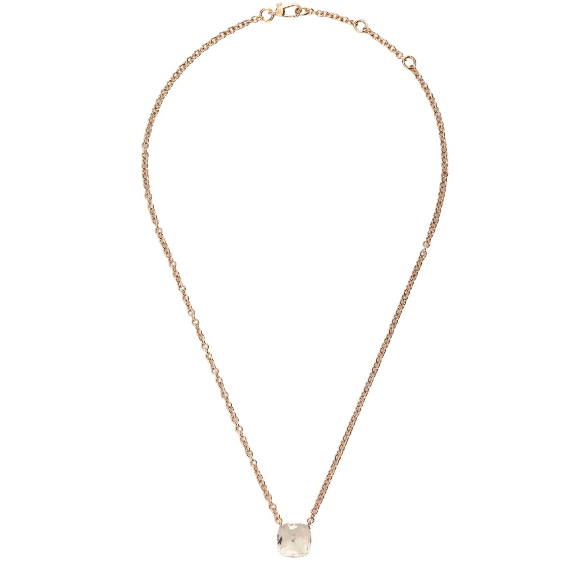 Collier Pendentif POMELLATO "Knot Collection" en or blanc, or rose et topaze - Castafiore