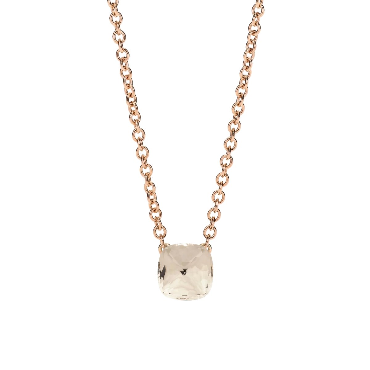 Collier Pendentif POMELLATO "Knot Collection" en or blanc, or rose et topaze - Castafiore