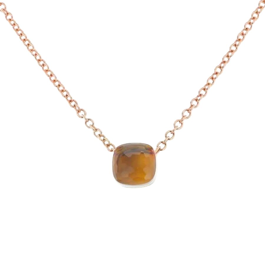 Collier Pendentif POMELLATO "Nudo" en or blanc, or rose et citrine - Castafiore