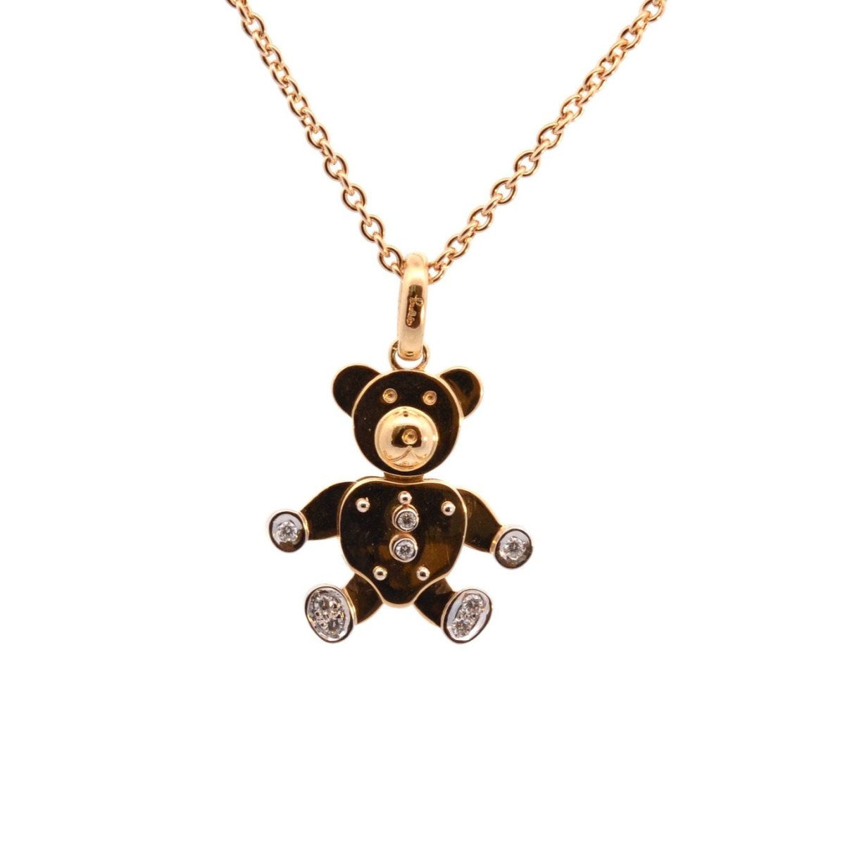 Collier Pendentif POMELLATO "Orsetto" en or jaune et diamants - Castafiore