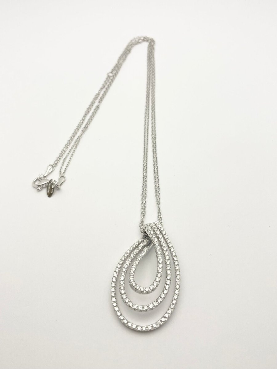Collier Pendentif RAIMA en or blanc et diamants - Castafiore