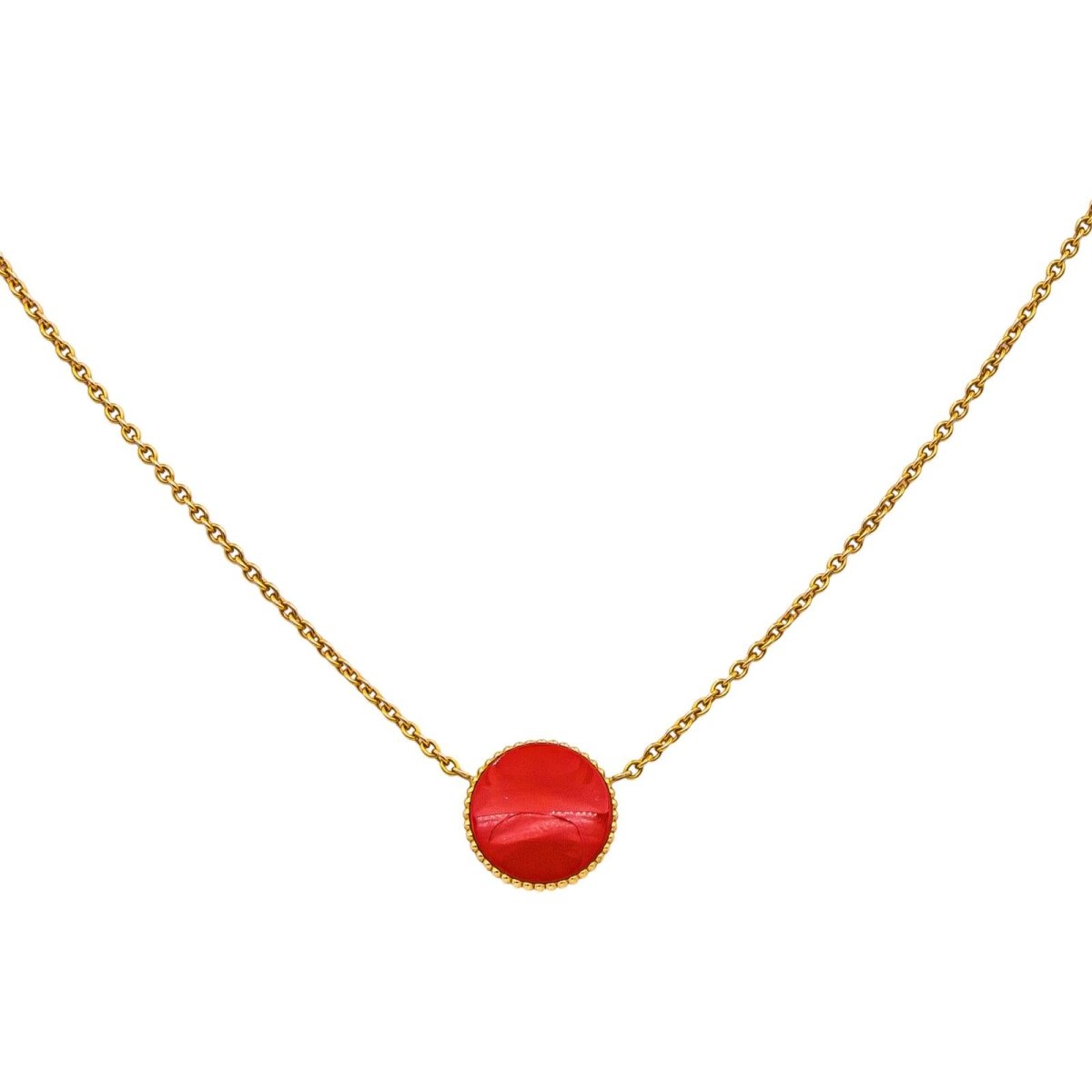 Collier Pendentif "Rose des vents" en or rose, céramique et diamants - Castafiore