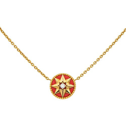 Collier Pendentif "Rose des vents" en or rose, céramique et diamants - Castafiore