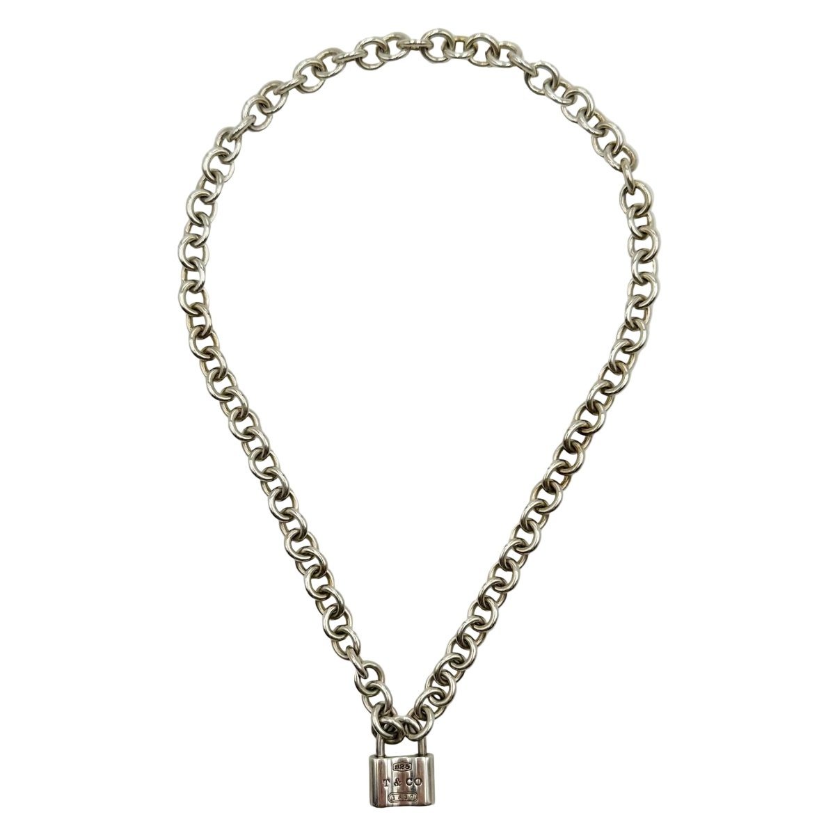 Collier Pendentif TIFFANY & CO. "Cadenas" en argent - Castafiore