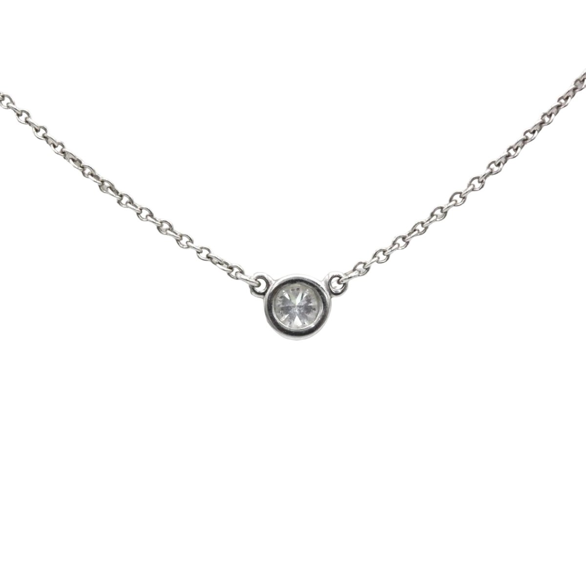 Collier Pendentif TIFFANY & CO. "Diamonds By The Yard" en platine et diamant - Castafiore