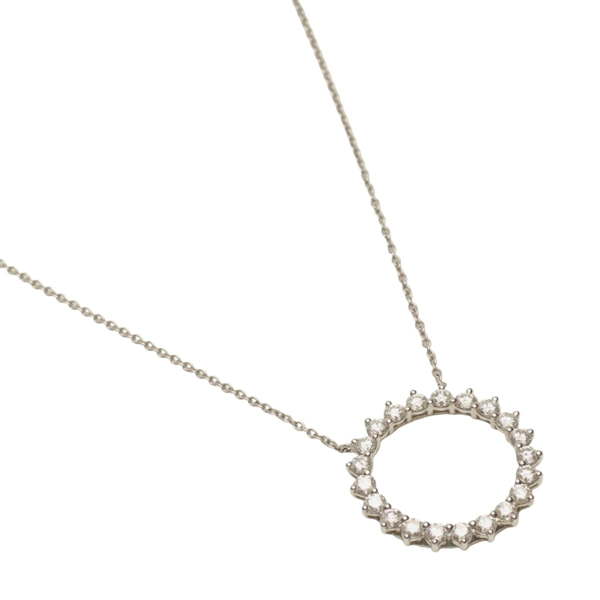 Collier Pendentif TIFFANY & CO. "Open Circle" en platine et diamants - Castafiore