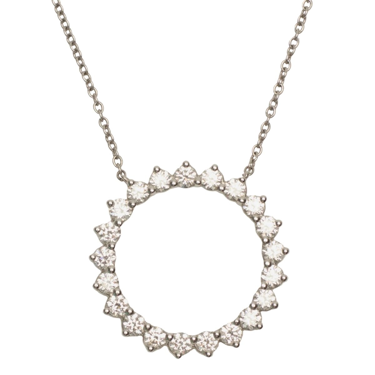 Collier Pendentif TIFFANY & CO. "Open Circle" en platine et diamants - Castafiore