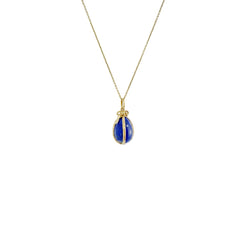Collier Pendentif TIFFANY & CO. par JEAN SCHLUMBERGER Oeuf en or jaune et lapis lazuli - Castafiore