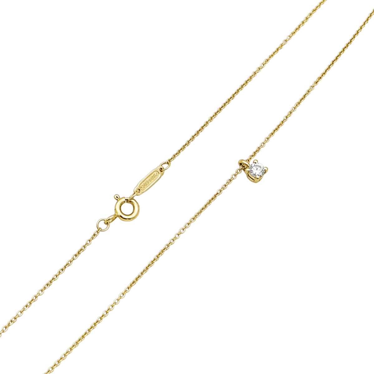 Collier Pendentif TIFFANY & CO "Tiffany Solitaire" en or rose et diamant - Castafiore