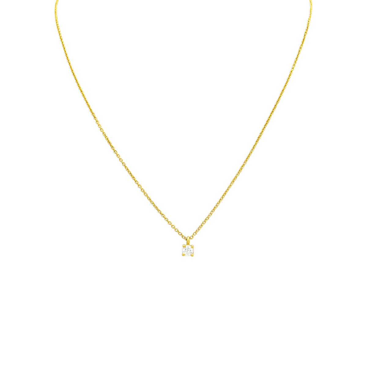 Collier Pendentif TIFFANY & CO "Tiffany Solitaire" en or rose et diamant - Castafiore