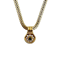 Collier Pendentif VAN CLEEF & ARPELS en or jaune, saphir et diamants - Castafiore