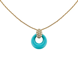 Collier Pendentif VAN CLEEF & ARPELS en or jaune, turquoise, nacre et diamants - Castafiore