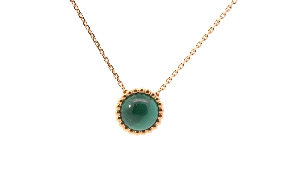 Collier pendentif Van Cleef & Arpels malachite en or 18k - Castafiore