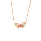 Collier Pendentif VAN CLEEF & ARPELS Papillon en or jaune, rubis et diamants - Castafiore