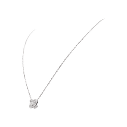 Collier Pendentif VAN CLEEF & ARPELS "Trèfle" en or blanc et diamants - Castafiore