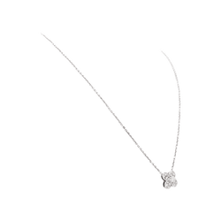 Collier Pendentif VAN CLEEF & ARPELS "Trèfle" en or blanc et diamants - Castafiore
