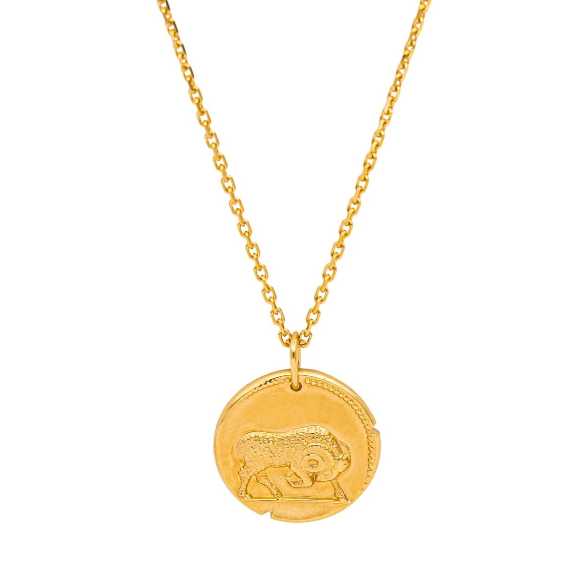 Collier Pendentif VAN CLEEF & ARPELS "Zodiaque Arietis" en or jaune - Castafiore
