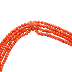Collier perles de corail fermoir en or - Castafiore