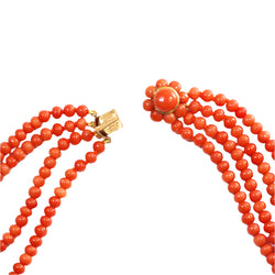 Collier perles de corail fermoir en or - Castafiore